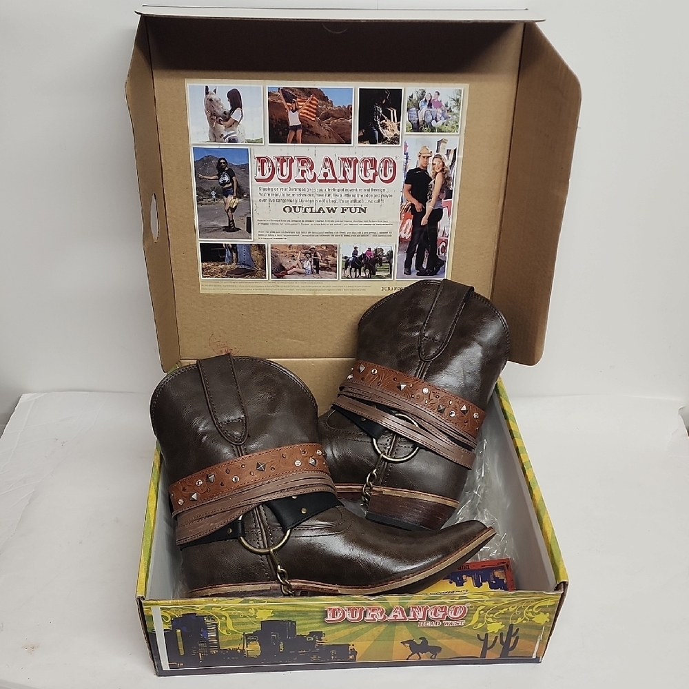 Durango Crush Western Boots with Brown Accents Sz 8M